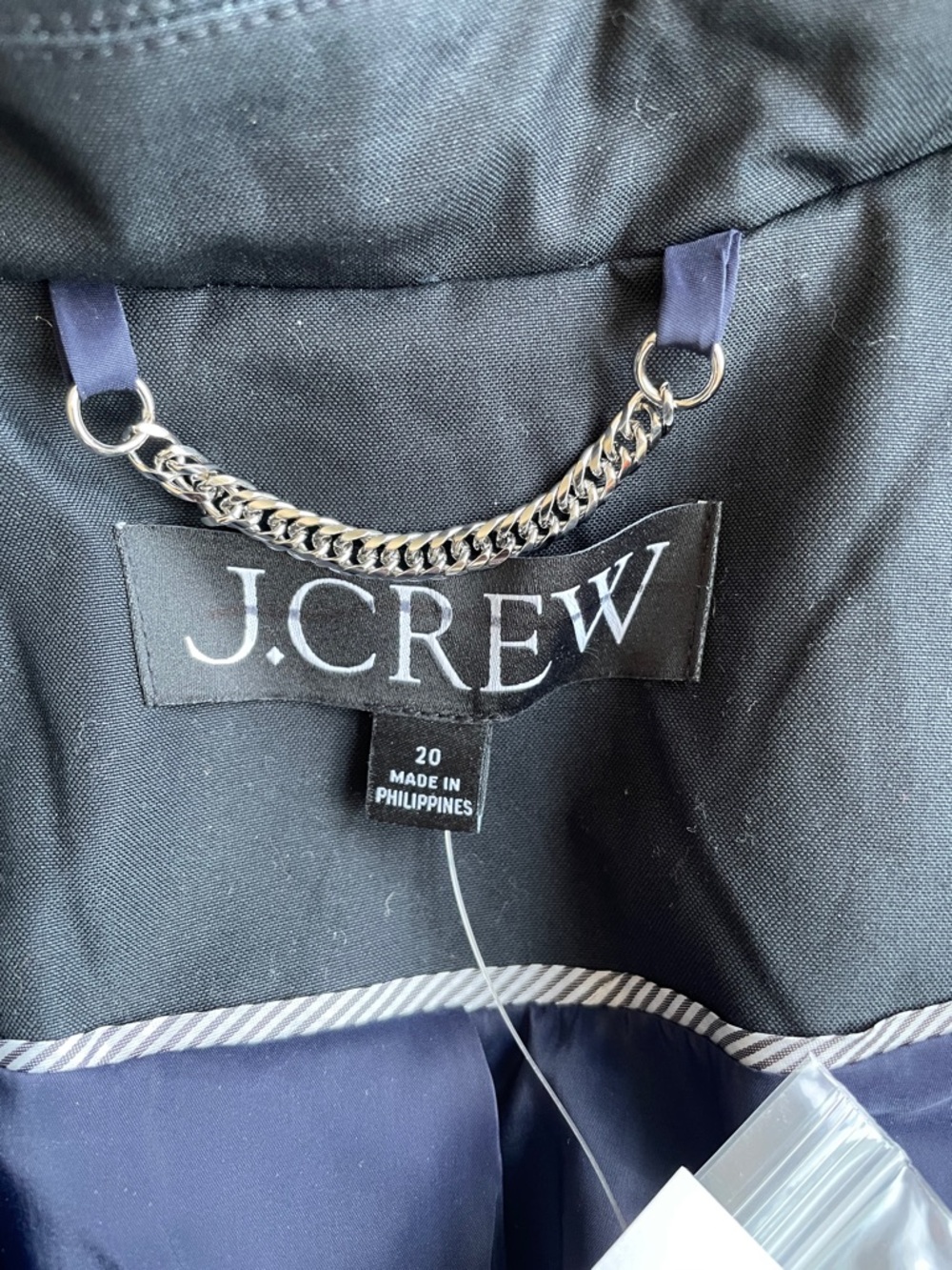 J. Crew Woman's Black Icon Trench Coat NEW Size 20 * no belt* - Picture 8 of 12